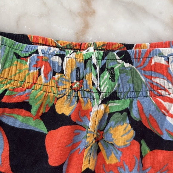 C&C California Tropical Floral Print Linen Blend Pants Sz S Multicolor Black - Picture 6 of 11
